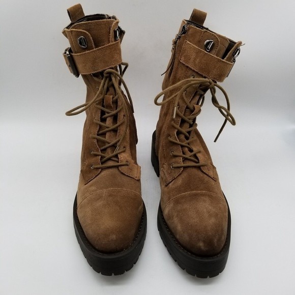 Sam Edelman Women Brown Suede Zip Junip Combat Boots 7 - Picture 3 of 7